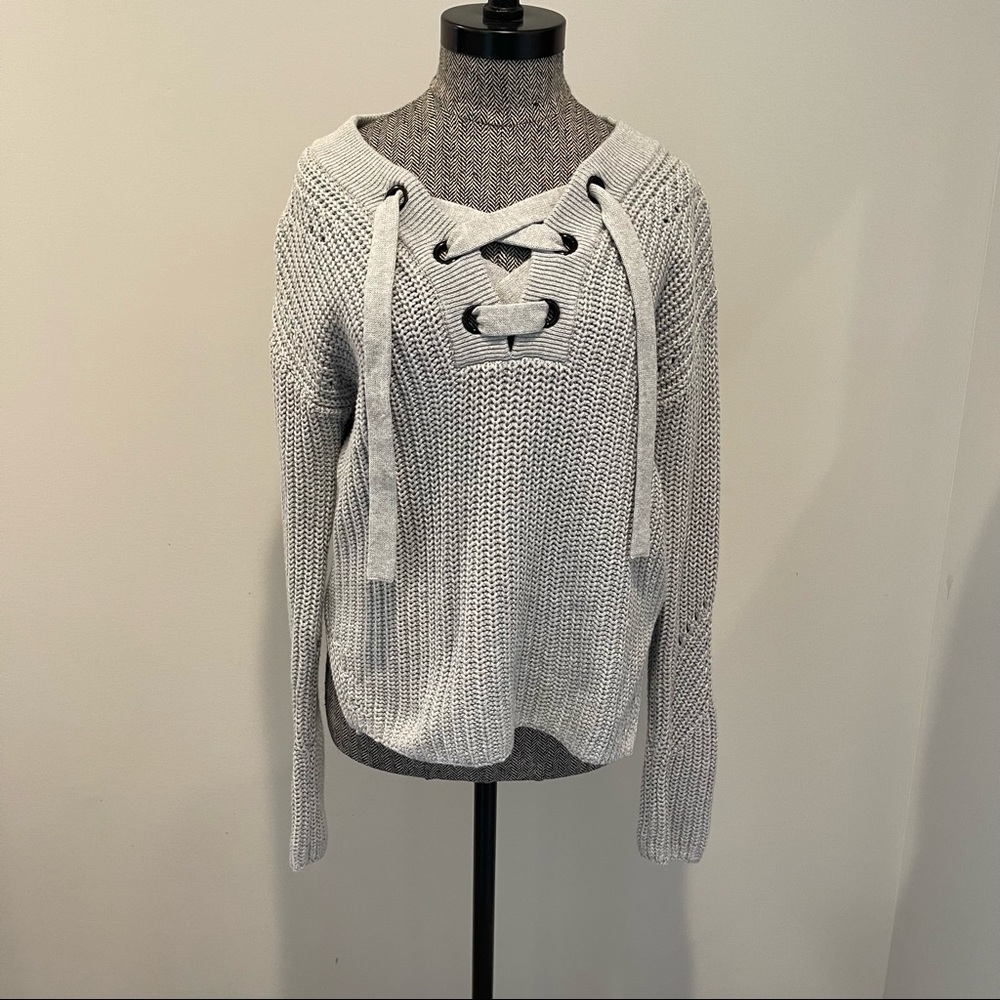 Gap sweater with lace up front detail